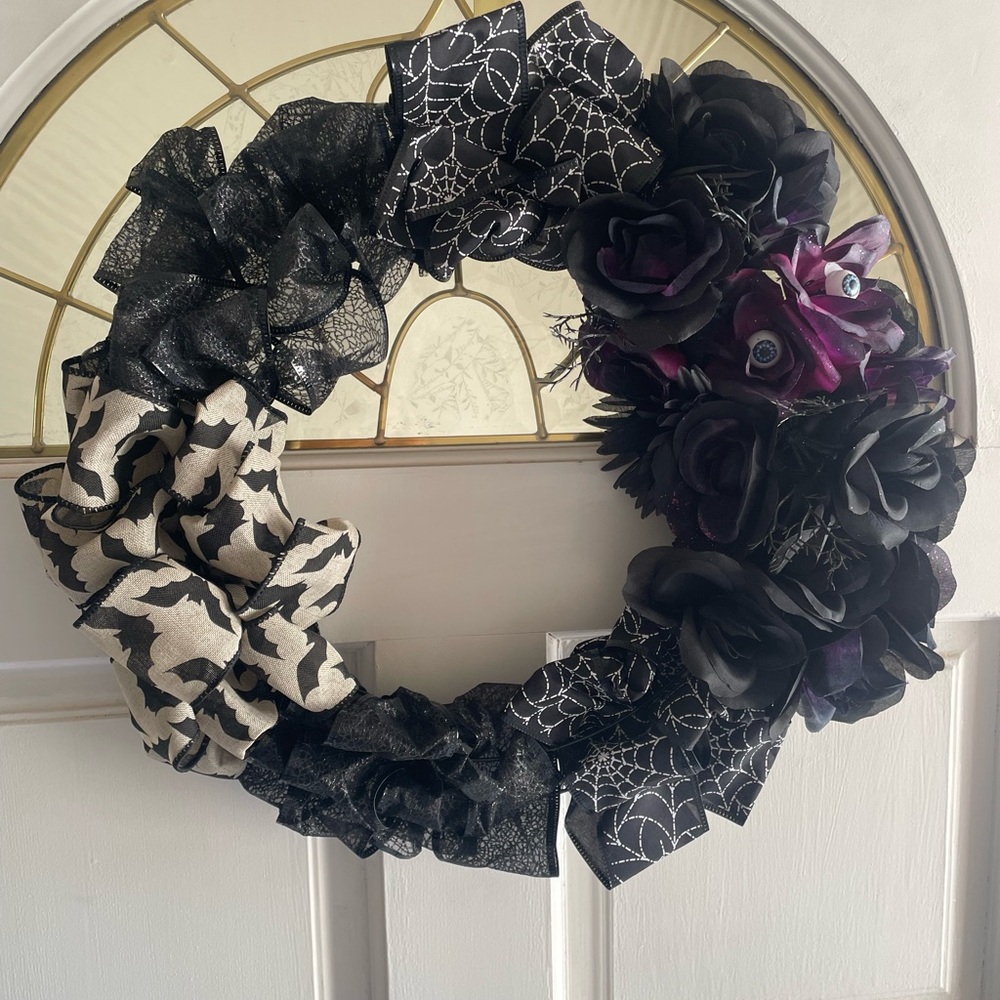 Black and Purple Halloween Wreath